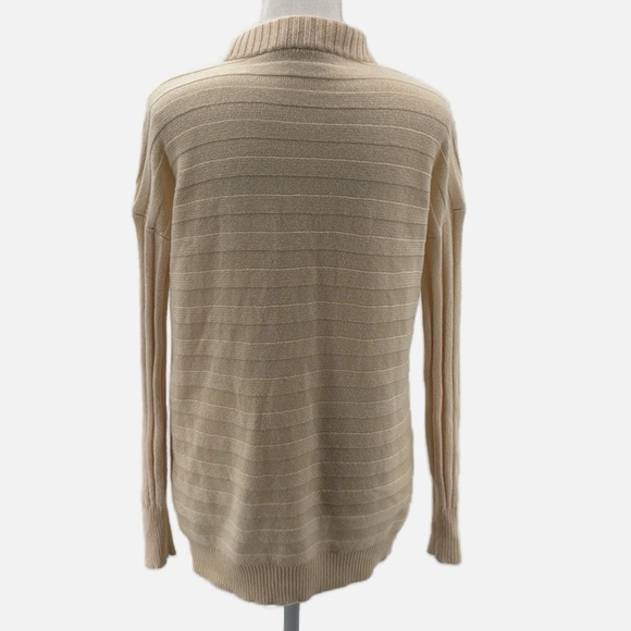 Theory Andrista Mock Neck Cashmere Sweater in Cream Beige - Size Small - Picture 3 of 6